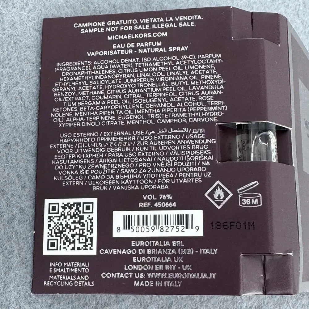 Michael Kors Pour Homme Absolu EDP 1.5ml Sample Spray Carded‎ New
